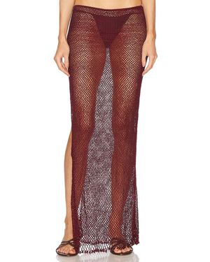 Mirror Palais Crochet Tunic Skirt - Red