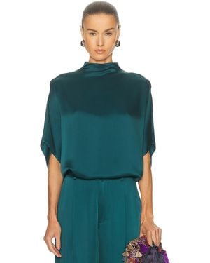 LAPOINTE Satin Cape Tee - Green