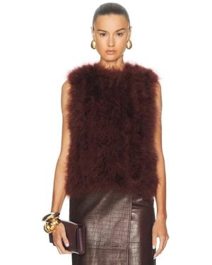 Yves Salomon Feather Vest - Red