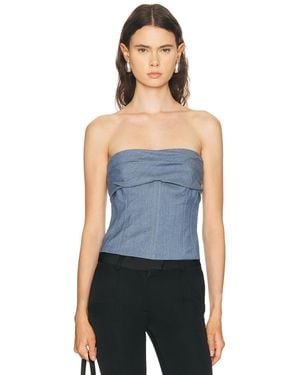SEV Tailored Drape Corset Top - Blue