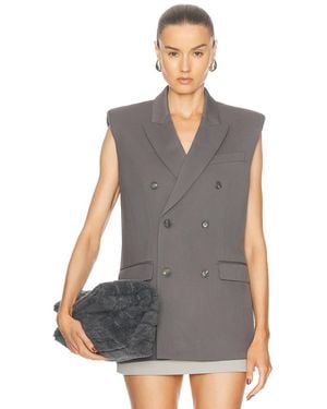 Wardrobe NYC Double Breasted Vest - Gray