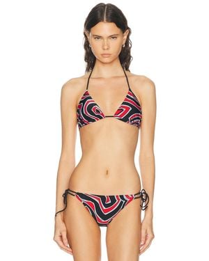 PUCCI Lycra Triangle Bikini Bra Top - Black