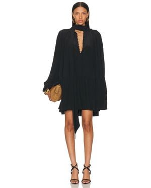 Saint Laurent Long Sleeve Mini Dress - Black