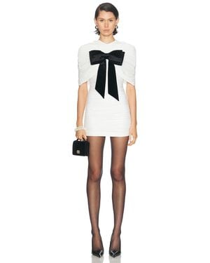 ShuShu/Tong Removeable Lace Overlay Shoulder Dress Two Piece Set - White