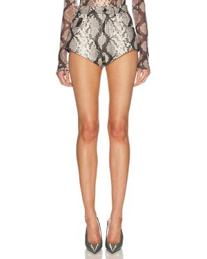 LAPOINTE Faux Stretch Python Mini Short - Multicolor