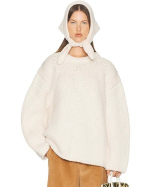 Helsa Kelcey Hand Knit Crewneck - White