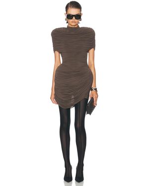 Magda Butrym Ruched Mini Dress - Brown