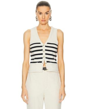 L'academie Calanth Striped Vest - White
