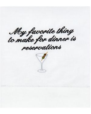 Abode Dinner Reservations Tea Towel - White