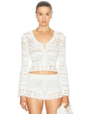 LoveShackFancy Middleton Cardigan - White