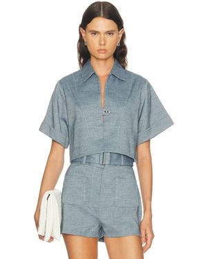 Matthew Bruch Popover Top - Blue