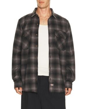 Dickies Long Sleeve Flannel Work Shirt - Black