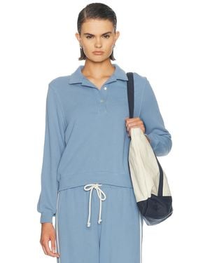 DONNI. The Eco Terry Polo Sweatshirt - Blue