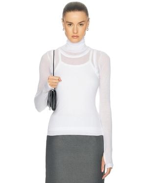 Helmut Lang Layer Long Sleeve Neck Sheer - White