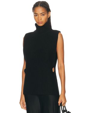 Brandon Maxwell Grayson Ribbed Gilet - Black