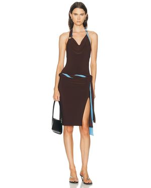 Coperni Bi Color Twisted Dress - Black