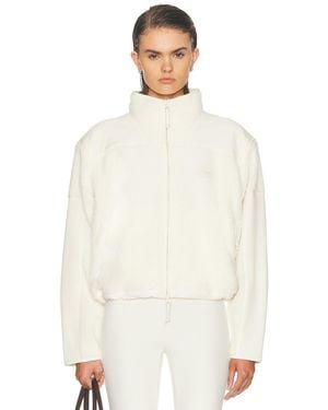 Skims Ski Teddy Boxy Zip Up Jacket - White