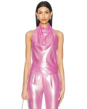Priscavera Low Back Halter Top - Pink