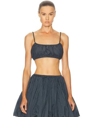 Alaïa Pleated Bralette Top - Blue
