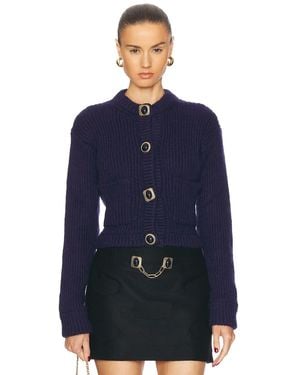 Area Gemstone Button Cardigan - Blue