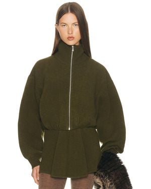 Helsa Josefine Knit Oversized Bomber - Green