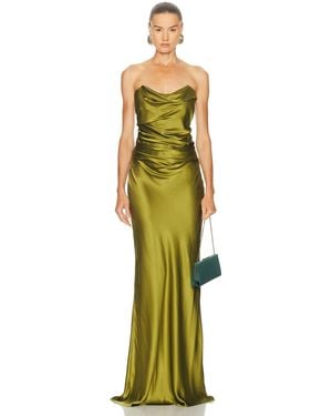 The Sei Cowl Bustier Gown - Green