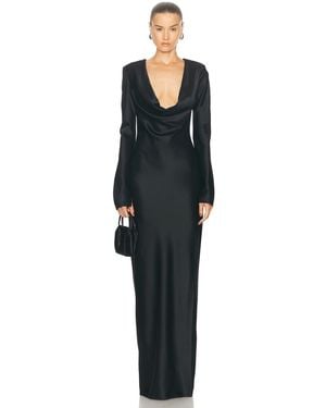 Sans Faff Anna Cowl Evening Dress - Black