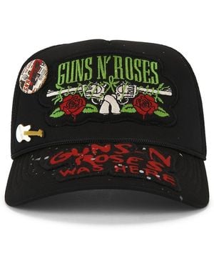 MadeWorn Guns N' Roses Hand Painted Patched & Pinned Trucker Hat - Green