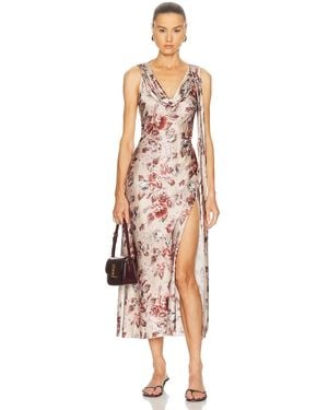 Acne Studios Cracked Rose Satin Dress - White