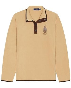 Polo Ralph Lauren Fleece Novelty Heritage Bear Mockneck Sweatshirt - Natural