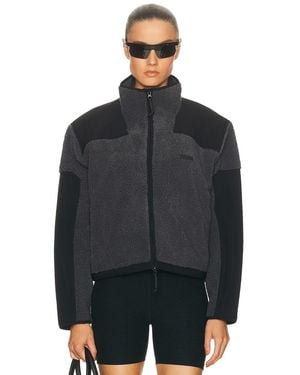 Skims Teddy Boxy Zip Up Jacket - Black