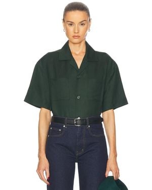 WAO Boxy Linen Shirt - Green
