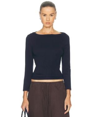 DONNI. The Baby Rib Boatneck Top - Blue