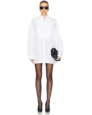 Wardrobe NYC Tuxedo Mini Shirt Dress - White
