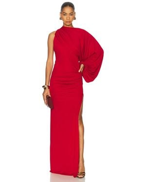 ANDAMANE Selene One Shoulder Maxi Dress - Red
