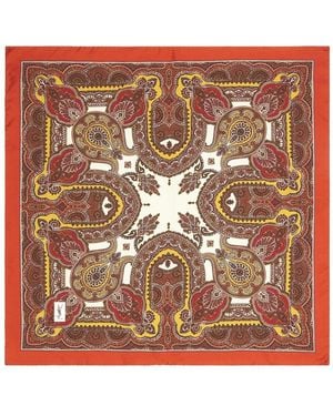 Saint Laurent Vintage Paisley Carre Scarf - Pink