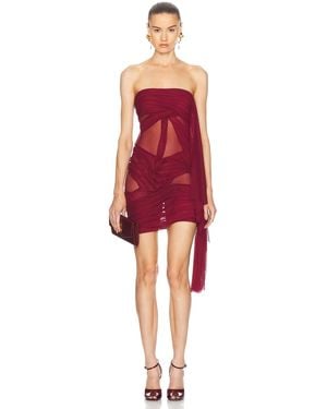 DI PETSA Wetlook Strapless Mini Dress - Red