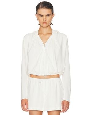 Alexander Wang Pleated Neckline Hoodie Sweatshirt - White