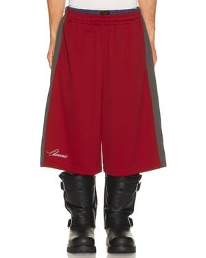 Willy Chavarria Oversized Exposed Basketball Short - Red