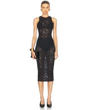 Fleur du Mal Le Stretch Lace Racer Tank Dress - Black