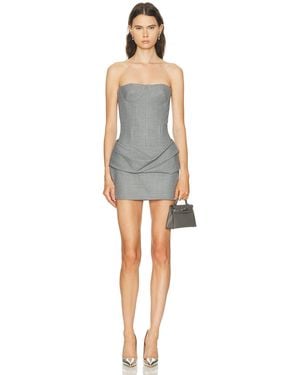 Alex Perry Longline Cupped Corset Mini Dress - Gray