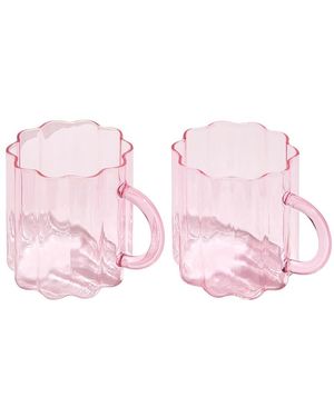 Fazeek Wave Mugs Set Of 2 - Pink