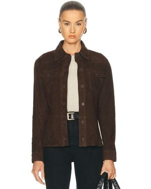Arma Faye Goat Suede Overshirt - Brown