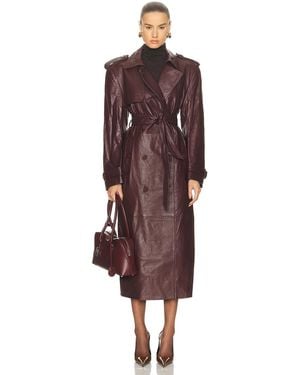 AEXAE X Revolve Leather Suede Trench Coat - Red