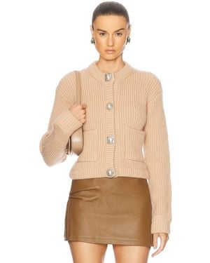 Area Gemstone Button Cardigan - Natural