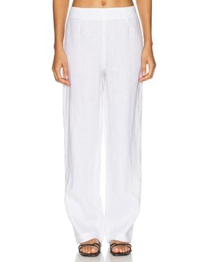 AEXAE Linen Flat Pant - White