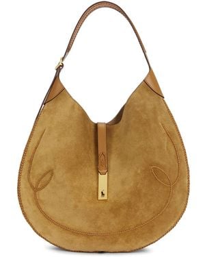 Polo Ralph Lauren Suede Shoulder Bag - Natural