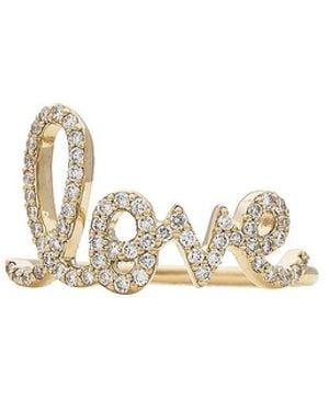 Sydney Evan Love Script Ring - Metallic