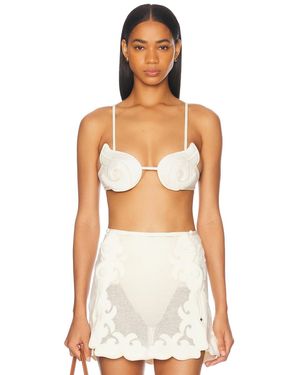 Adriana Degreas Reseau Applique Top - White
