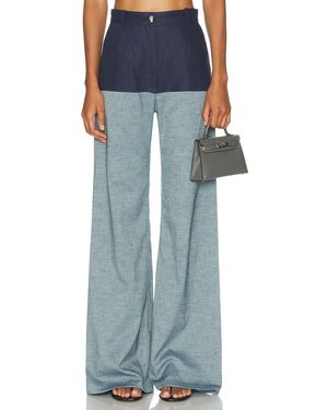 Matthew Bruch High Waist Combo Wide Leg - Blue